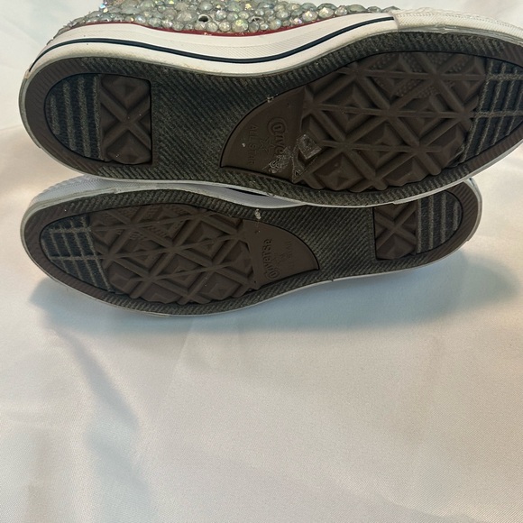 Converse White Crystal Embellished High-Tops - Picture 9 of 10